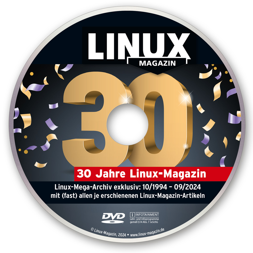 Mega-Archiv-DVD: 30 Jahre Linux-Magazin  